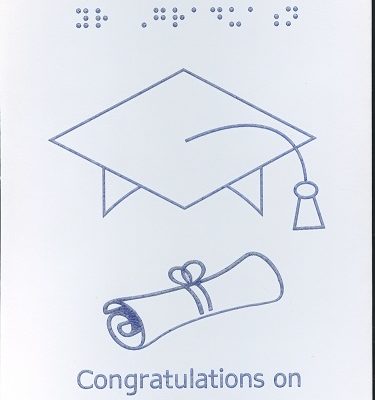 Braille and Tactile Greeting Card Graduation Scroll