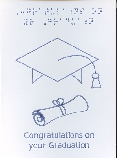 Braille and Tactile Greeting Card Graduation Scroll