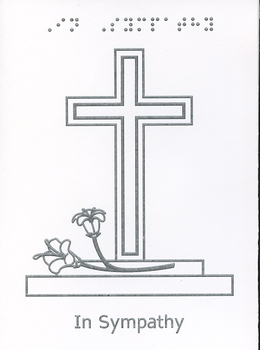 Braille and Tactile Greeting Card In Sympathy, Cross-Shaped Monument