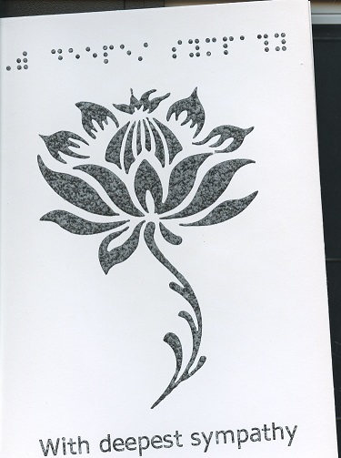 Braille and Tactile Greeting Card - Deepest Sympathy Lotus