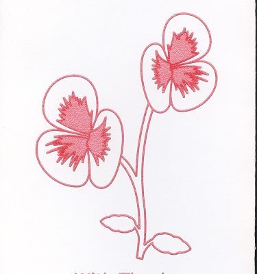 Braille and Tactile Greeting Card Thank You – Pansies