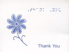 Braille and Tactile Greeting Card Box of Small Blank Thank You – Daisy