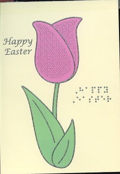 Braille and Tactile Greeting Card Easter Tulip