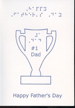 Braille and Tactile Greeting Card Father'S Day Trophy