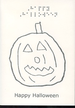 Braille and Tactile Greeting Card Happy Halloween – Jack-O-Lantern