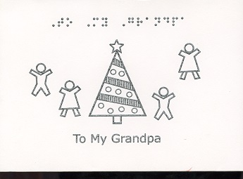 Braille and Tactile Greeting Card Christmas Card – To My Granpa