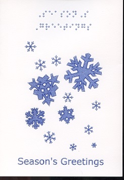 Braille and Tactile Greeting Card Season’s Greetings – Snowflakes
