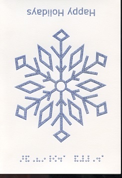 Braille and Tactile Greeting Card Happy Holidays – One Snowflake