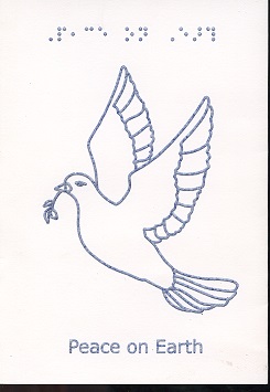 Braille and Tactile Greeting Card Peaceful Dove