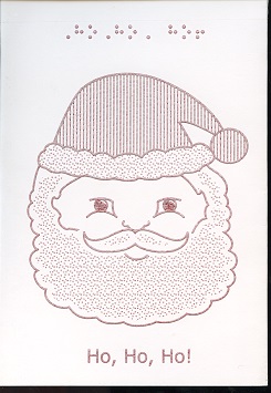 Braille and Tactile Greeting Card Ho! Ho! Santa