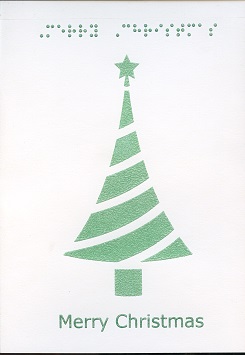 Braille and Tactile Greeting Card Merry Christmas – Stylised Tree