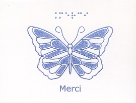 Carte en Braille et Tactile Boîte De Petites Cartes Sans Texte – Papillon