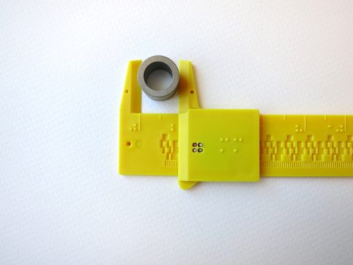 Metric Braille Caliper 30 CM being used to measure
